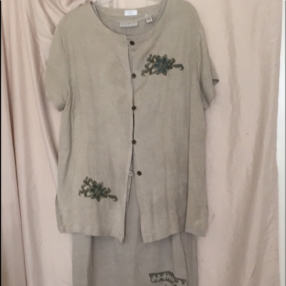 Tank dress with button down top